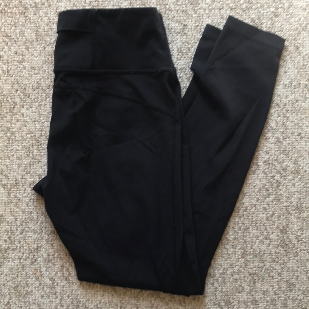 Black High-Waisted Leggings with Wide Waistband